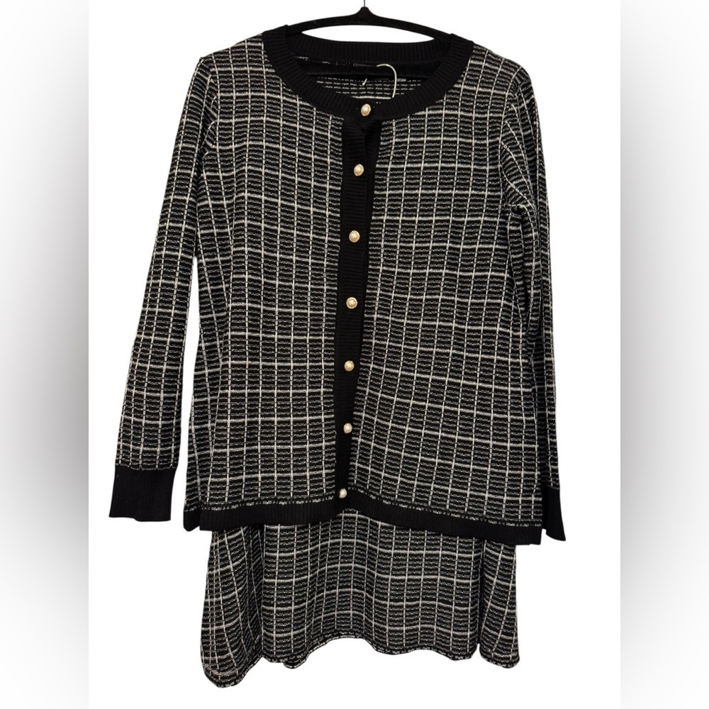 Nina Leonard 2 pc Tweed Cardigan & Skirt Set - Picture 7 of 13